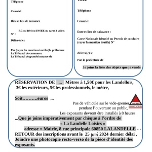 inscription brocante
